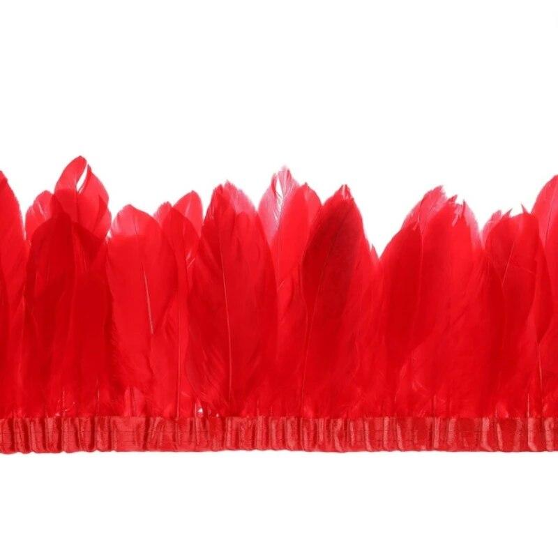 5M Goose Feathers For Sewing In Dress Trim Fringes Clothes NeedleworkDIY Headpiece Decor Wedding Supplies Handicraft Accessories