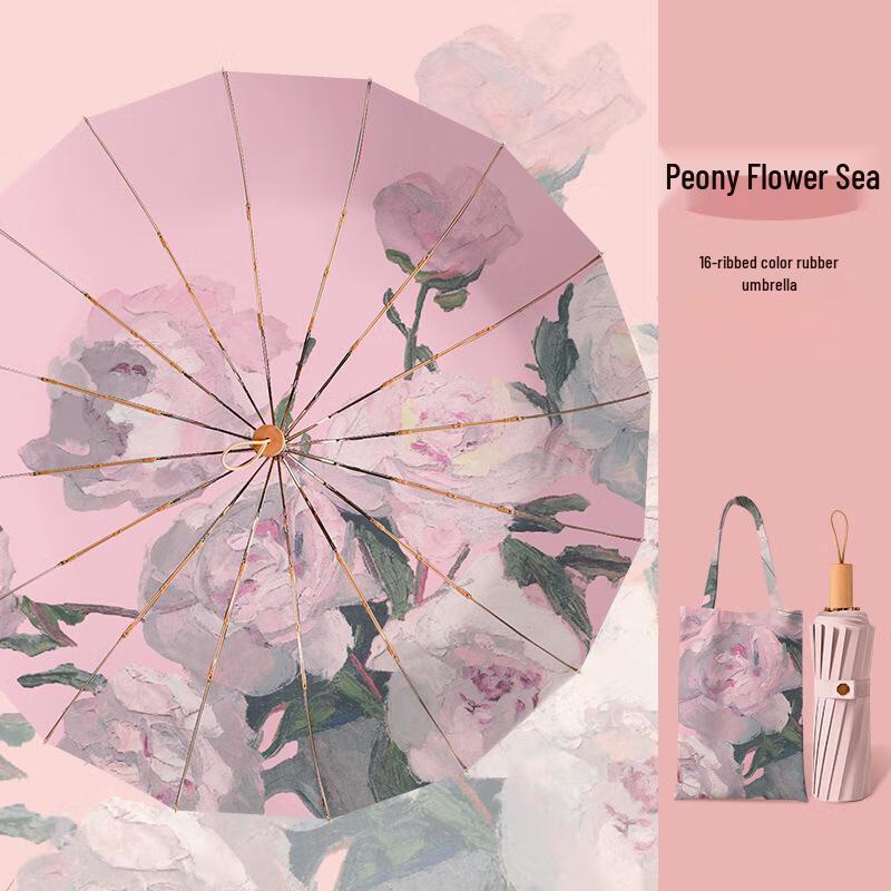 

OIMG Automatic Peony Flower Folding Umbrella