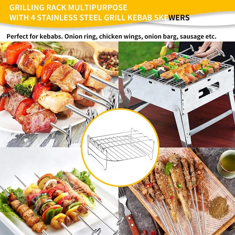 6/7/8/ Inch Air Fryer Rack Square/Round/RectangleBBQ Grill Holder Vegetable Fruit Dehydrator Rack Airfryer Baket Accessories