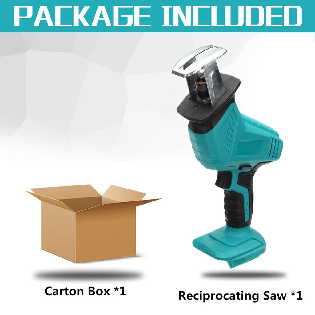 98VF Green Cordless Reciprocating Saw with 1/2pc Li-ion Battery 4 Blades Portable Rechargeable Metal Wood Cutting Tool