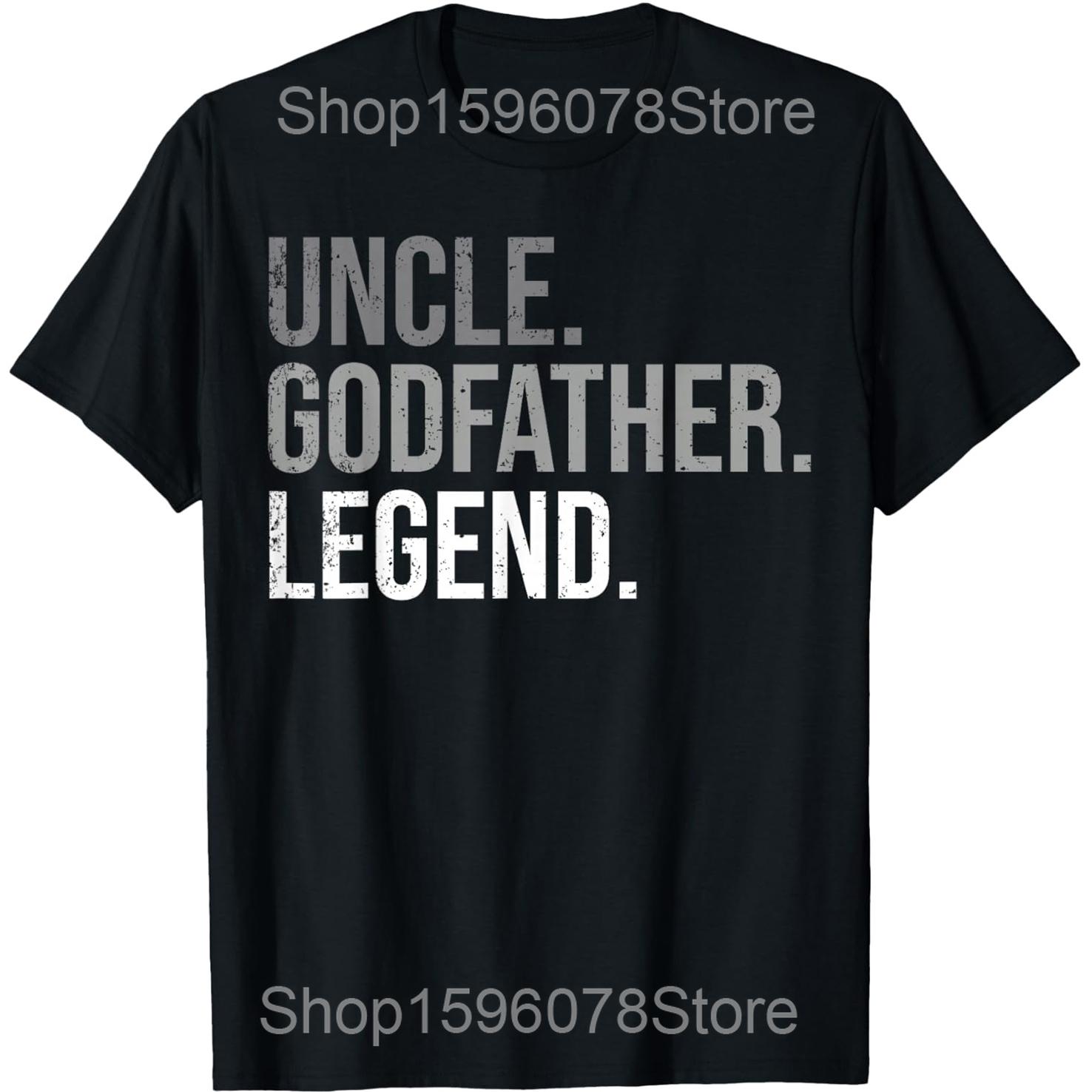 

Funny Uncle Godfather Legend Best Godfather T Shirts Men Cotton Humor Streetwear Tee Shirt Short Sleeve Unisex Loose Clothing 4XL