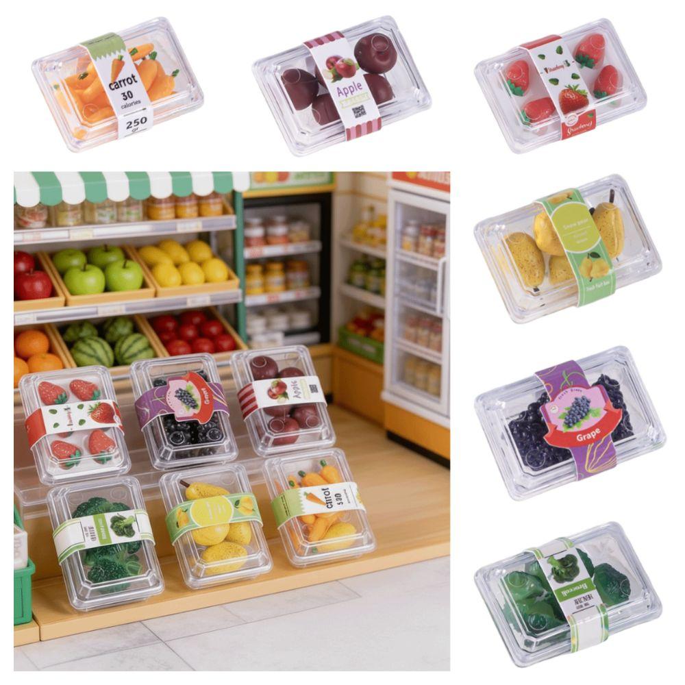 Clear Box Dollhouse Vegetable Model Simulated Design Simulated Food Dolls House Accessories  Gift