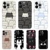 Cute Cartoon Black Cat Luxury Phone Case For iPhone 16 15 14 13 12 11 Pro Max XS X XR SE 7 8 Plus Soft Silicone Clear Cover