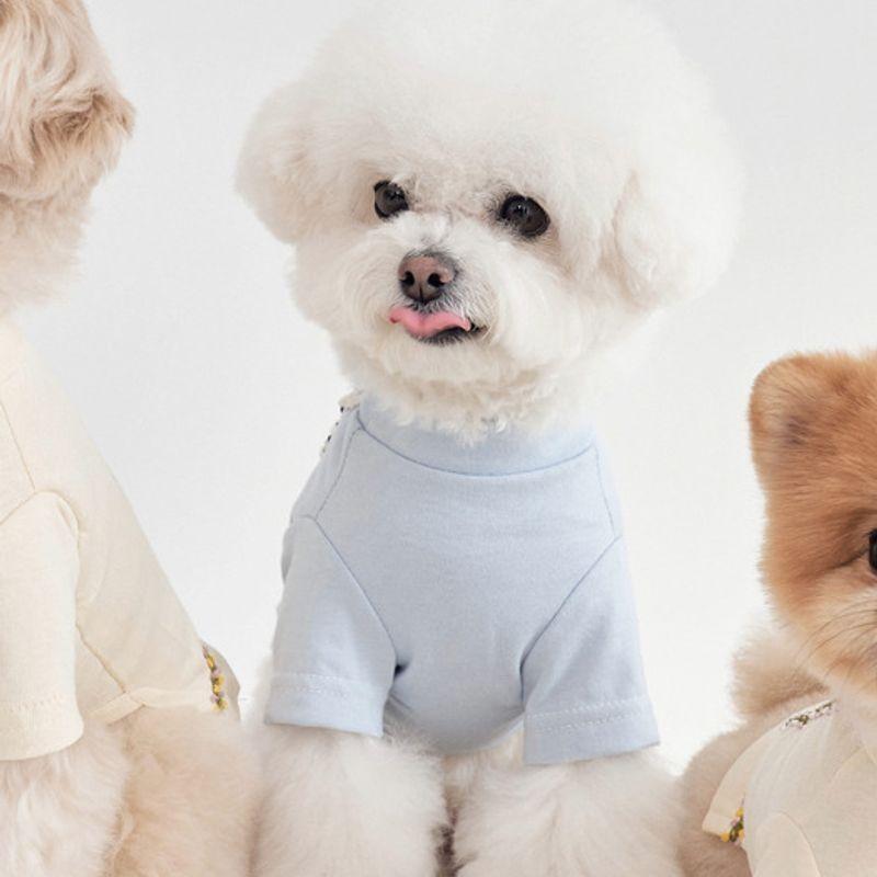 CROOKTHECHIHUAHUA Basic Soft Top - cream blue