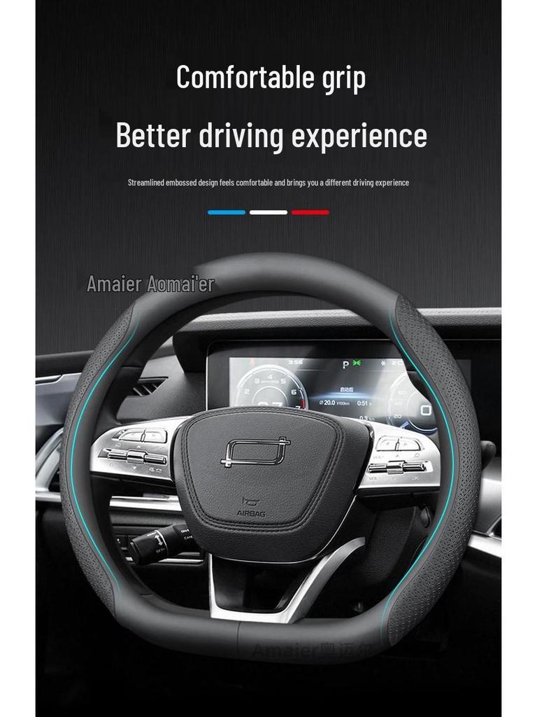 Fits Besturn Models: Ultra-Thin Genuine Leather Steering Wheel Cover for B70, ST99, T77, T33, E01, T55, B30, B40