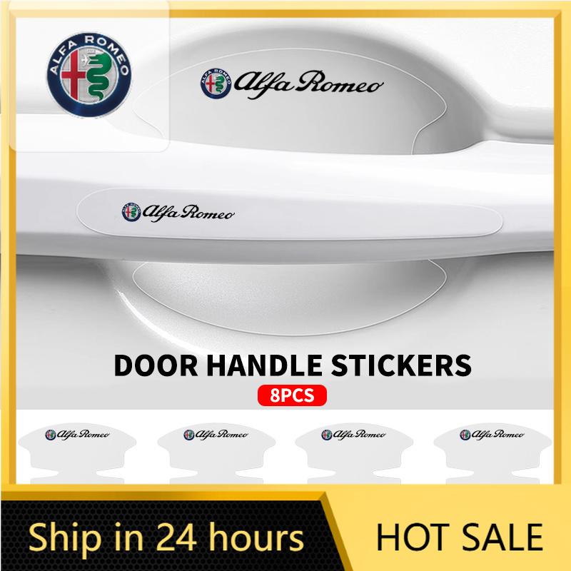 For Alfa Romeo 508 Car Sticker For Alfa Romeo 147 8Pcs Transparent Car Door Handle Bowl Decoration Badge Sticker For Alfa Romeo Stelvi qw2