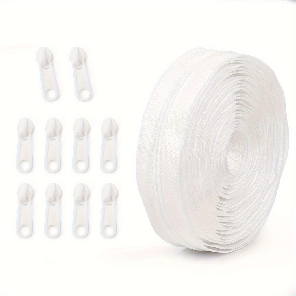 Zipper + 10 Plastic Zipper Pulls,Zipper Set,Used for Clothing, Luggage, Home Textiles, Etc