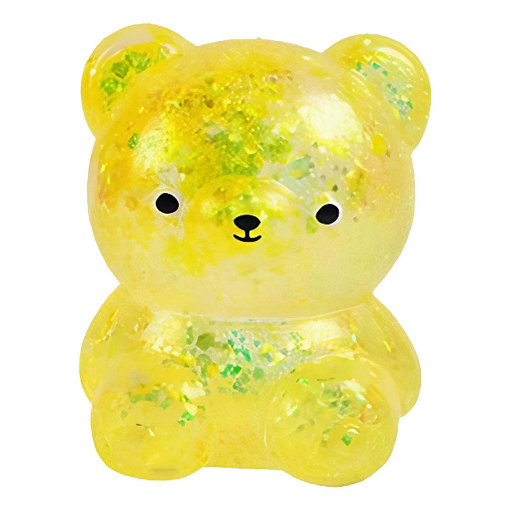 Glitter Bear Stress Ball Sugar Bear Novelty Squeeze Ball Soft Slow Rising Toy for Adults Party Favors Easter Basket Stuffers