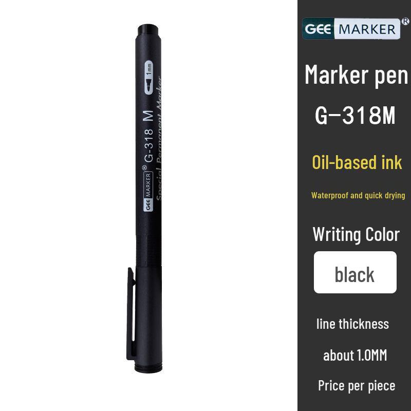 Gee Waterproof Oil-Based Marker for Optical Lenses, Glass Coating, and Waterproof Film, 0.3mm Nib