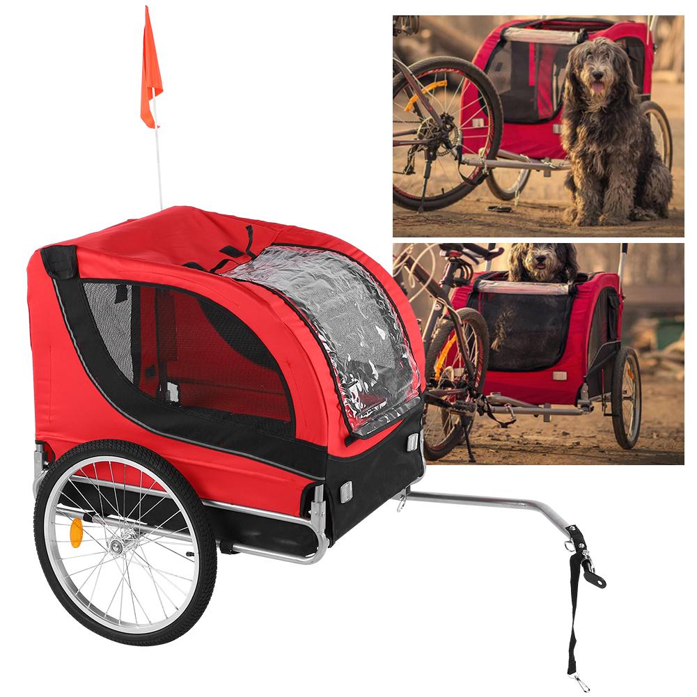 Pet Bike Trailer Smoothly Rolling Safety Bicycle Cart for Camping Hiking Walking Cycling