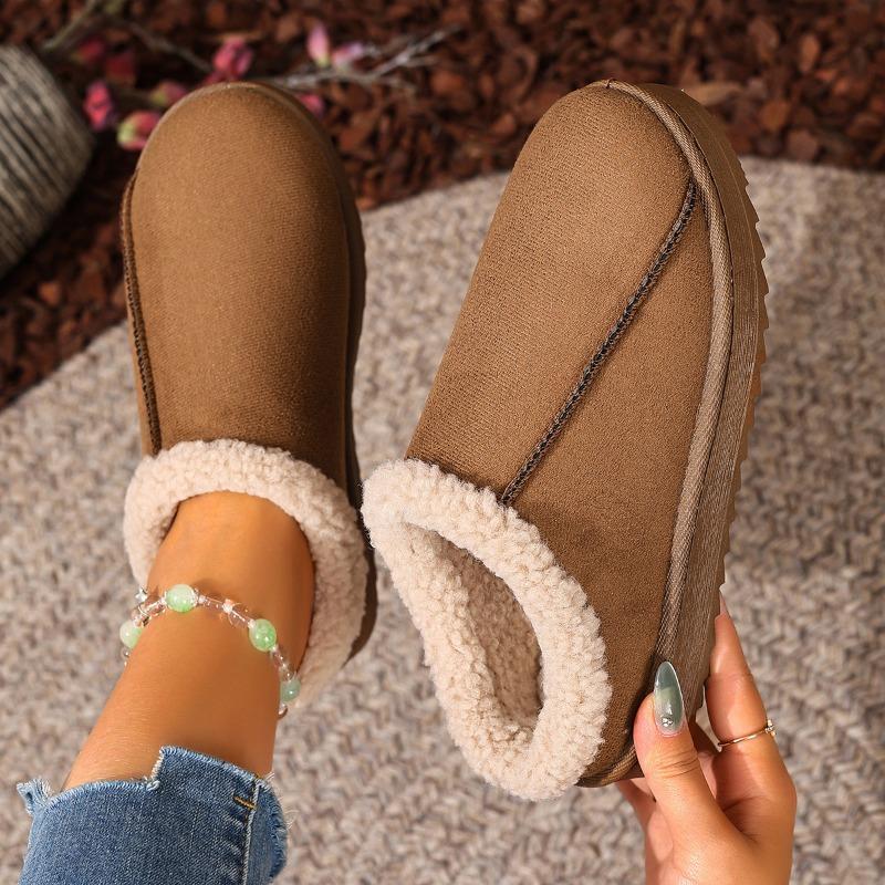 A Lazy Person Wearing Snow Boots New Women's Closed-toe Shoes Thick-soled Cotton Slippers
