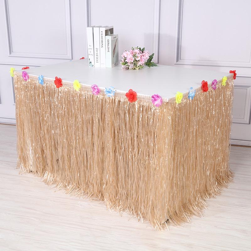 Hawaiian Straw Table Skirt for Party Decoration, 275cm x 75cm