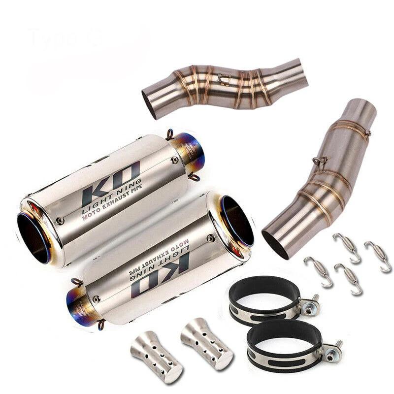 For Kawasaki Z1000 2010-2020 Z1000SX 2010-2019 Motorcycle Exhaust System Left Right Side Mid Pipe Muffler Tube Stainless Steel