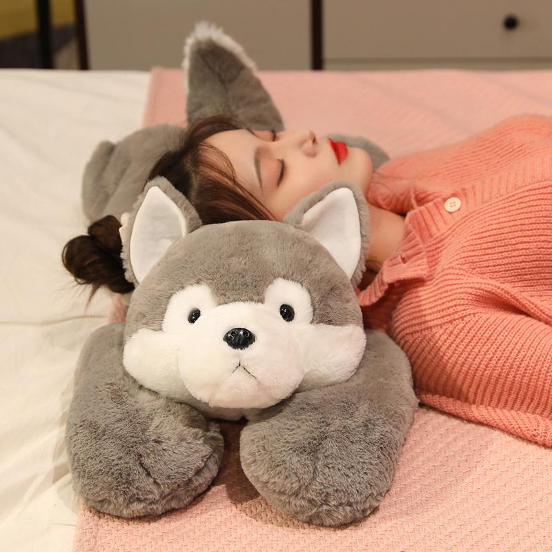Super Soft Big Lying White Polar Bear Toy Stuffed Animals Doll Cushion Dinosaur Pig Husky Dog Throw Pillow Hug Cuddly Plushies
