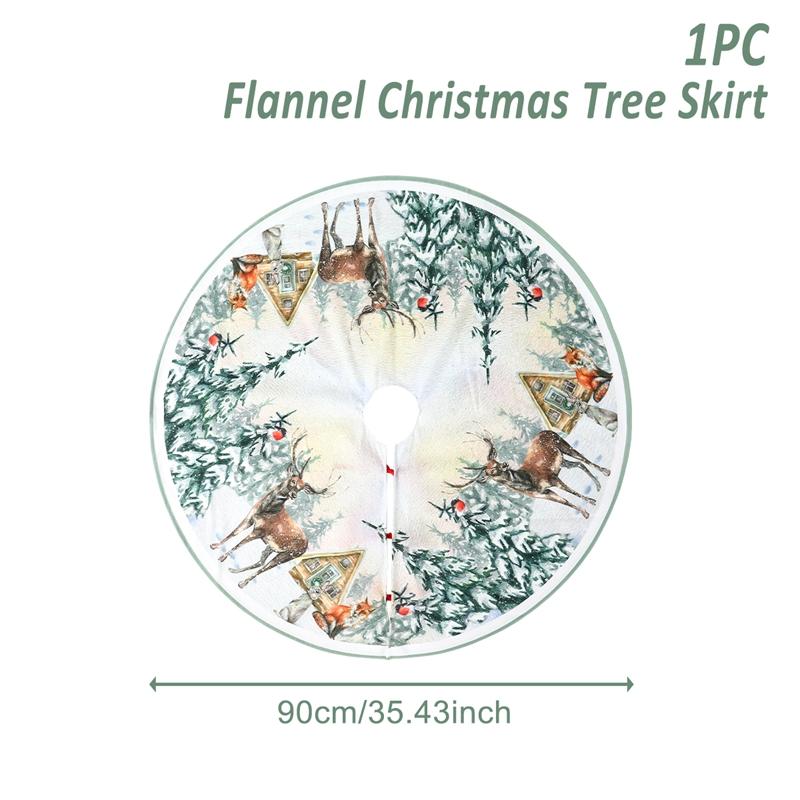 Christmas Flannel Tree Skirt Crafts Tree Surround Base Set  Merry Christmas Decoration for Home 2024 Xmas Ornaments Navidad 2025