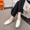 Fashion Retro Square Soft Wool Slippers Women Fall and Winter Solid Color Fashion Joker Leisure Plush Lazy Flat-bottomed Baotou Slippers