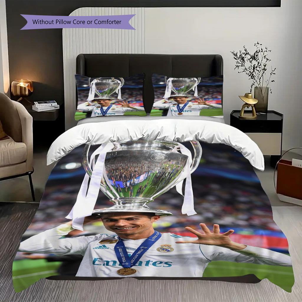 Cristiano Ronaldo Manchester Threepiece Set 1 Duvet Cover 2 Pillowcase Without Core Without Core Christmas Birthday Gift Bedding Set