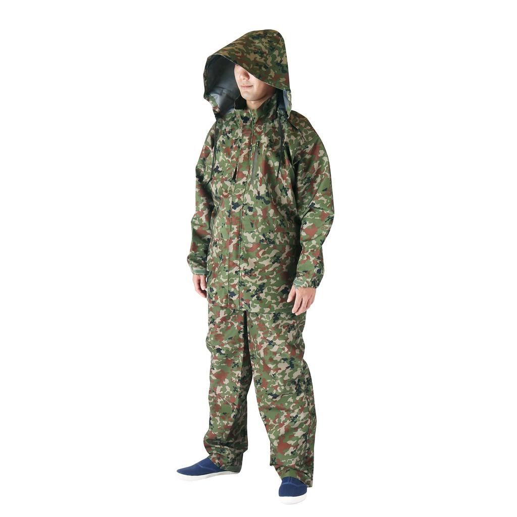 Promont Type 2 for the Japan Forces Military Rain Top and Bottom Made In SR501M Gore-Tex Raincoat, Large, Camouflage, Self-Defense (JSDF), Suit, Set,