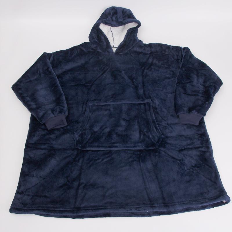 Unisex Hooded Fleece Blanket Pullover for Outdoor Warmth and Cold Protection