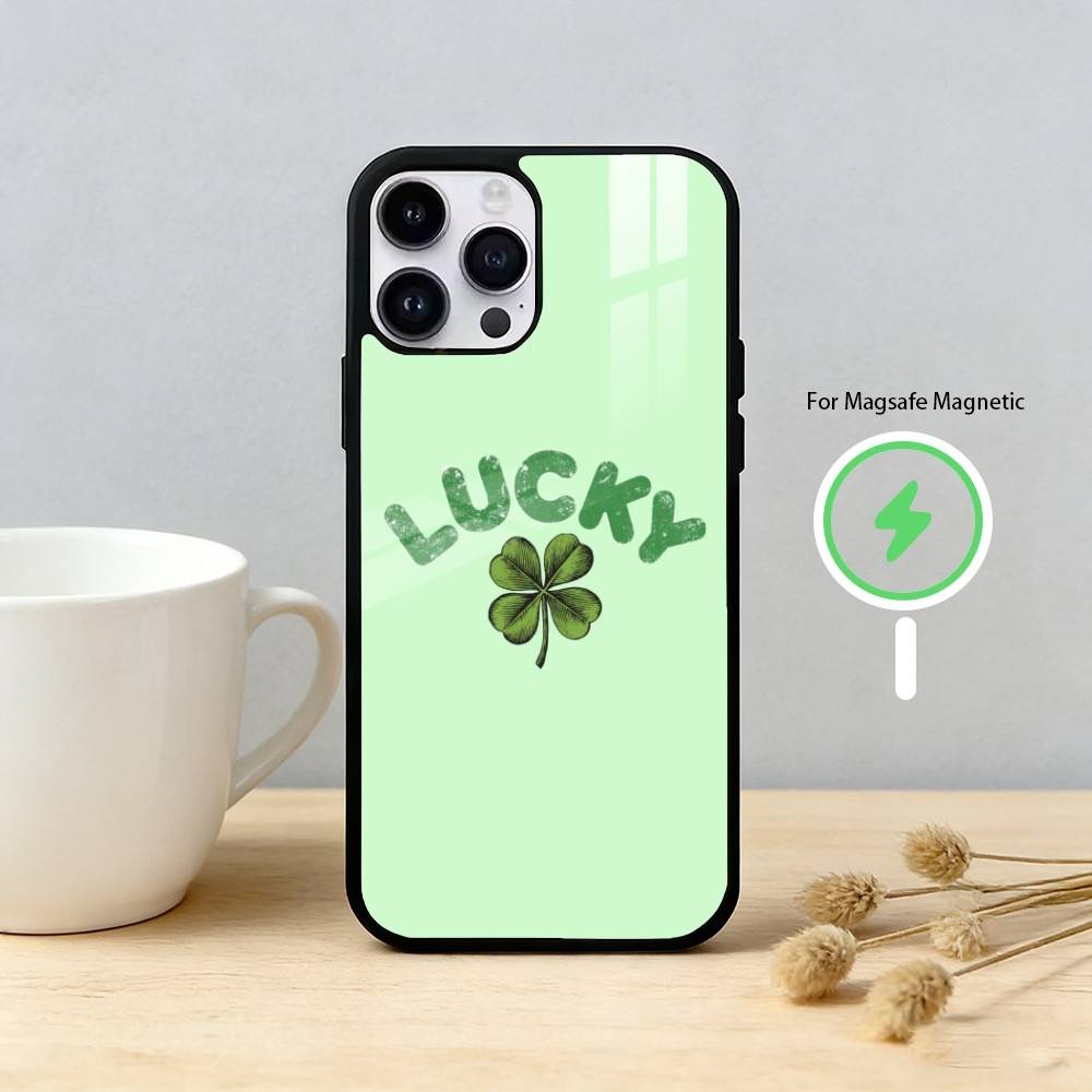 Four L-leaf clover Phone Case For iPhone 17/16/15/14/13/12/Plus/Pro/Max for Magnetic Wireless Charging iPhone17