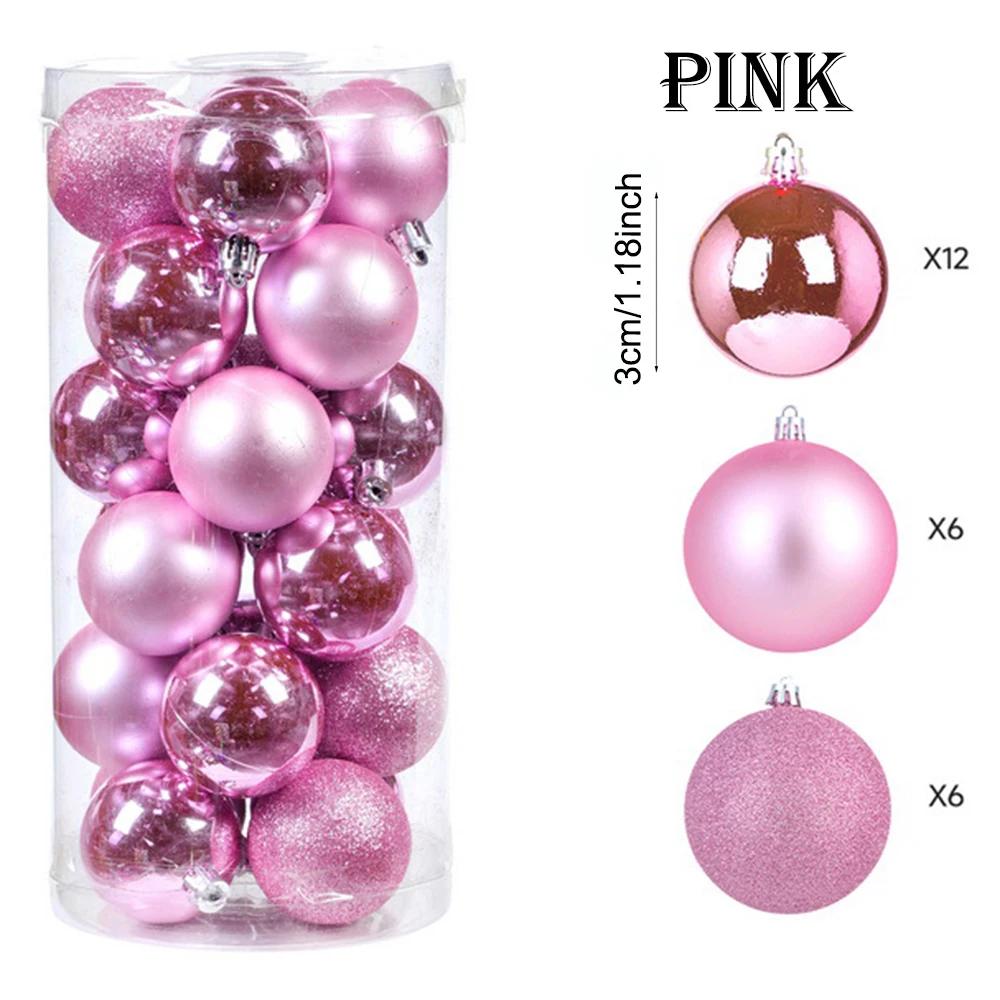 Christmas Ball Ornaments Shatterproof Plastic Decorative Hanging Balls for Xmas Tree Decorations Holiday Party Festive Decor