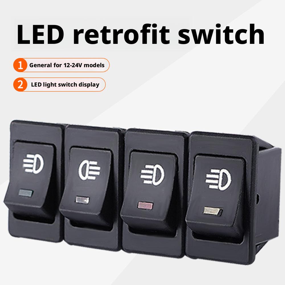 Car Light Rocker Switch ON-OFF Fog Lamp Switch 2 Position Refitting Auto Button 12V Pins Interior LED Switch Accessories 35 A0P8