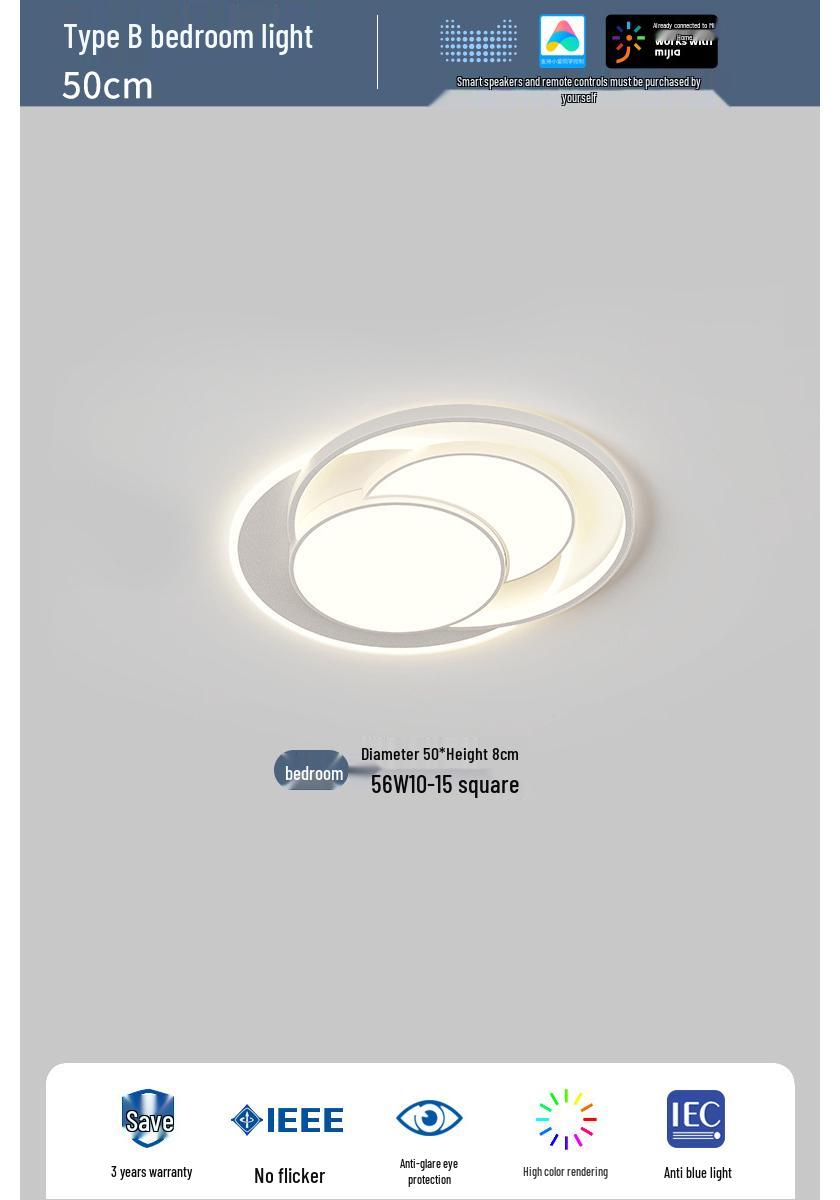 Cream Minimalist Smart Ceiling Light for Living Room - 2022 Popular Style Lighting Fixture Package