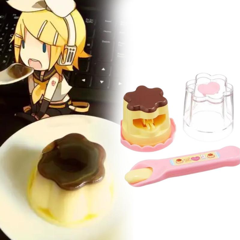 Mellchan Strawberry Pudding Toy Set Food Feeding Play House Prop Kids Gifts