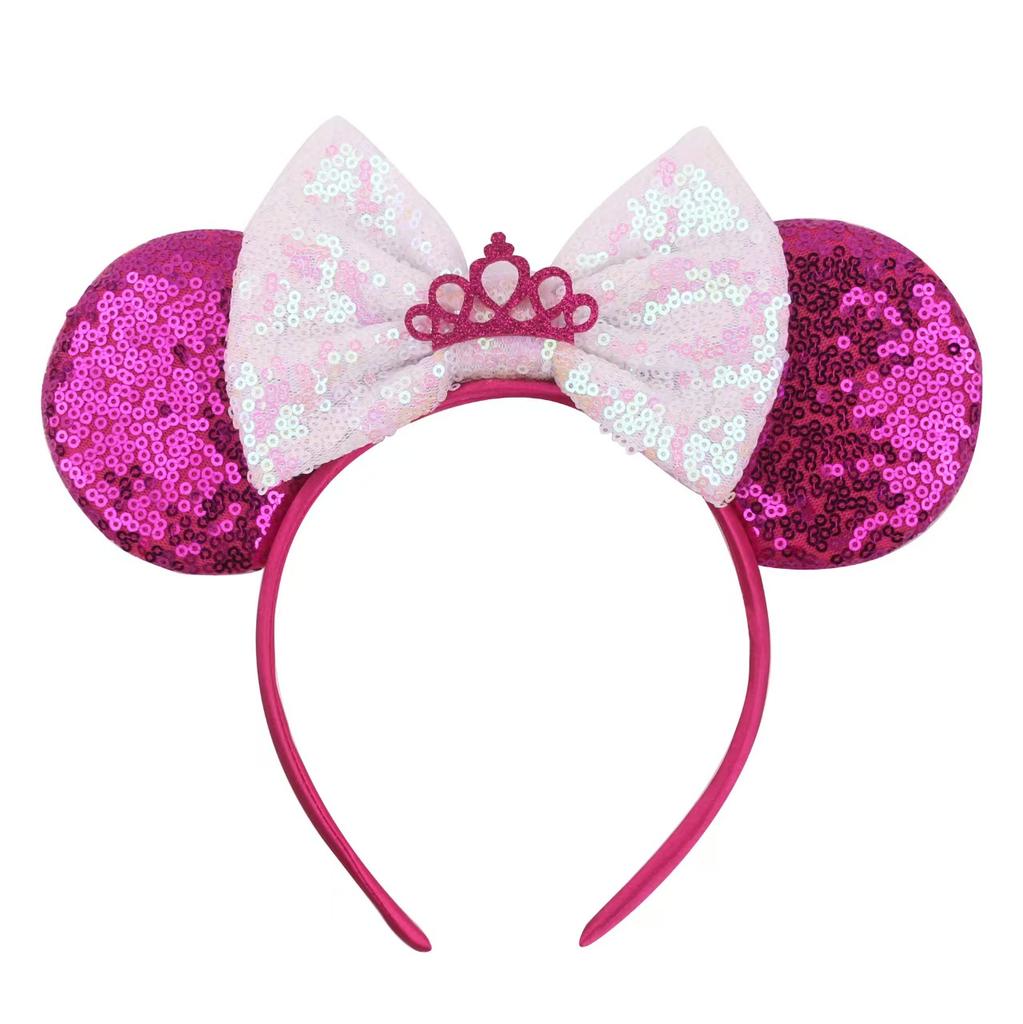 Newest Mouse Ears Headband Kid Adult Festival Party Sequins HairBow Hairband Women Girl Hair Accessories Gift