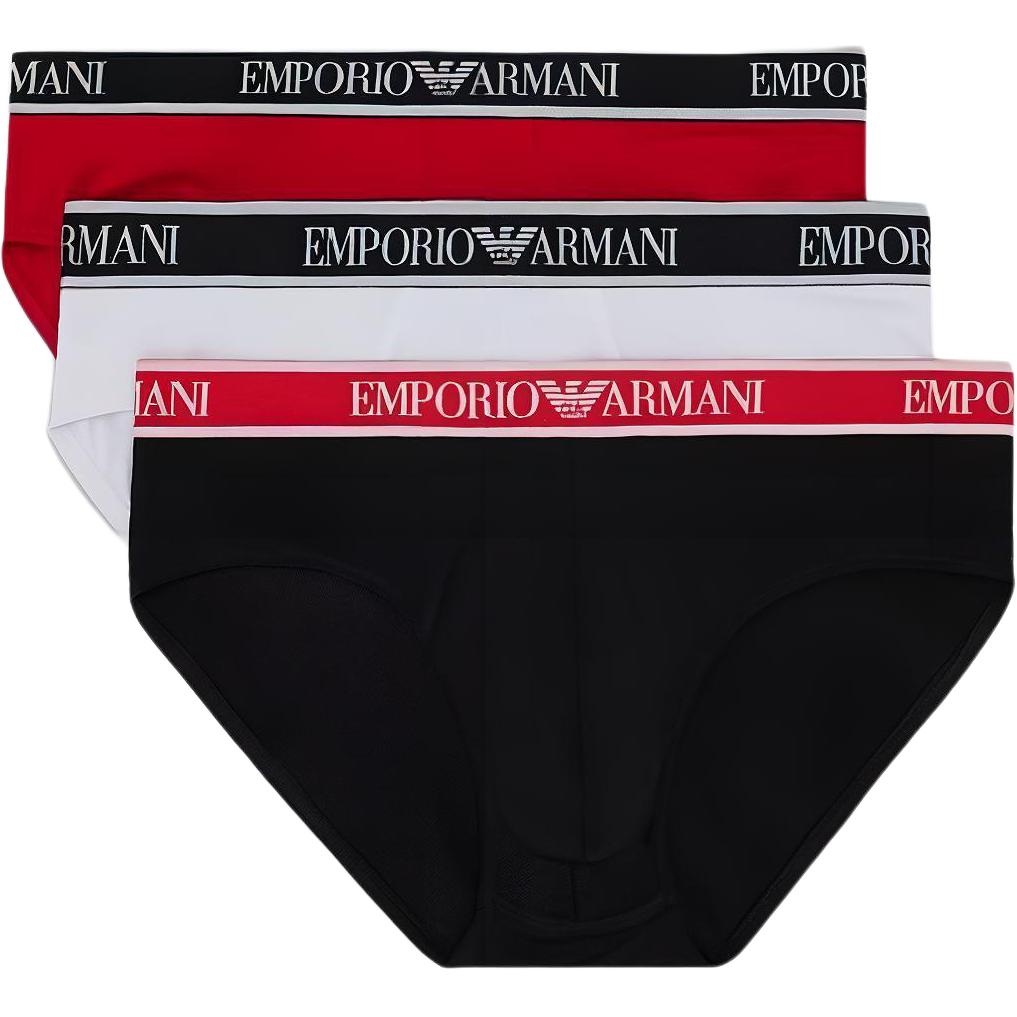 Emporio Armani Логотип Пояс с буквенным узором Треугольник Нижнее белье 3 шт. Мужское нижнее белье 111734-3F717-110010 L