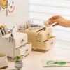 Mini Desktop Storage Box Students Simple Stationery Drawer with Pen Holder Children's Desk Sundries Hair Accessories Organizer