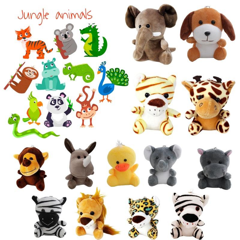 Großhandel mit Greifautomaten-Plüschtieren aus Waldtier-Materialien (10 cm), Tiger und Löwe (Plüschtiere), Schlüsselanhänger, Dekorationen und Accessoires aus Plüsch, PP-Baumwolle, individuell gestaltbar)