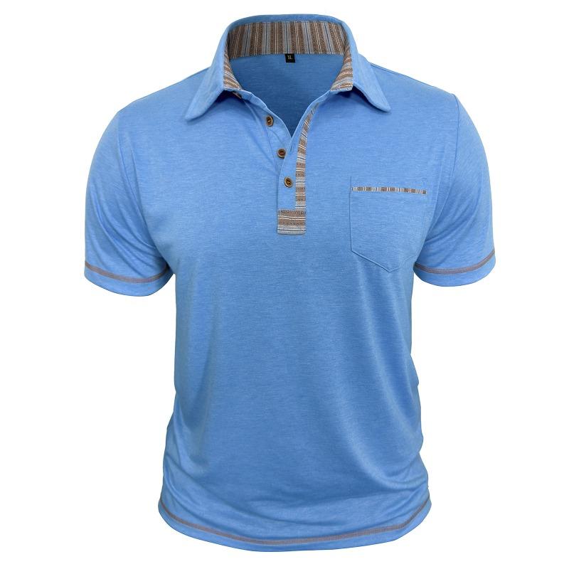 Maglietta Polo Casual da Uomo Taglie Forti con Colletto Reversibile, Maniche Corte, Tasca, Bottoni