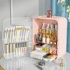 Makeup Organizer Cosmetic Storage Box Light Luxury Desktop Jewelry Organizer with Led Light Lipstick Eyebrow Pencil Container