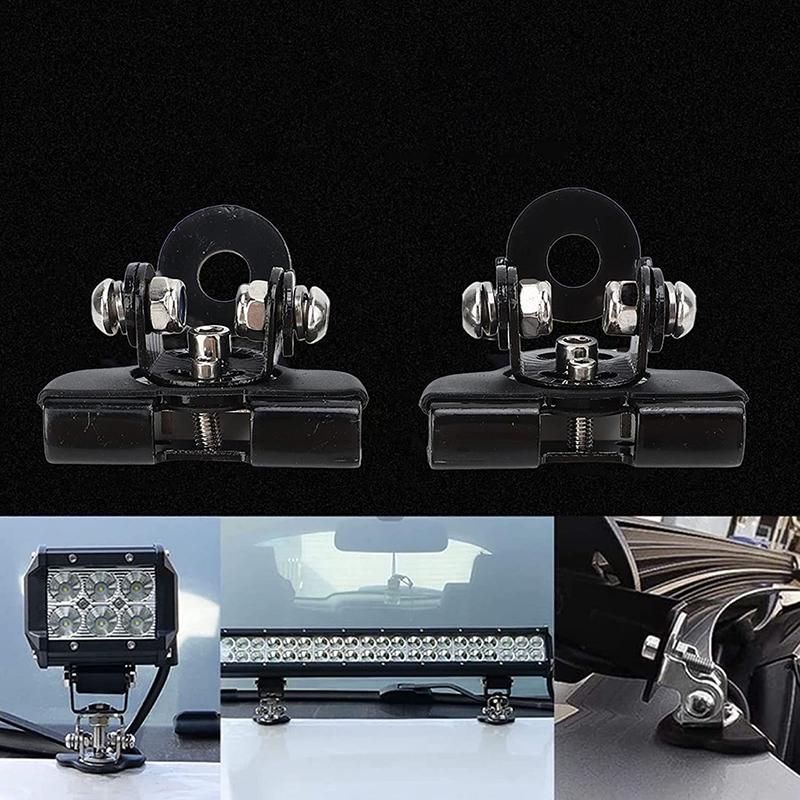 LED Light Bar Mount Bracket Adjustable Clamp Holder Kit for Offroad Work Lights Roof Rack Car SUV Truck Outdoor Lighting