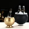Round Thick Stainless Steel Ice Bucket Home KTV Bar Wine Beer Cooler Bucket With Base Restaurant Party Ice Maker Beer Bucket