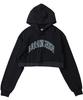 Arch Logo Layered Crop Hoodie [Black]
