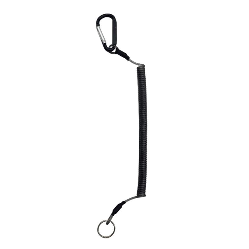 Spring Fishing Lanyard Coiled Tether with Metal Clip 35cm Safety Fishing Lanyard for Pliers Boating Fishing Heavy Duty