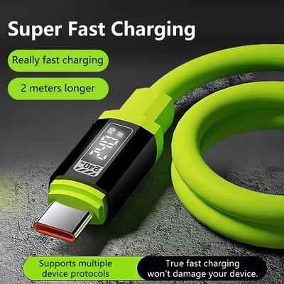 240W USB Type C Cable PD Fast Charging Phone Charger Data Cord For iPhone Samsung Xiaomi Huawei USB C To USB C Quick Charge Wire