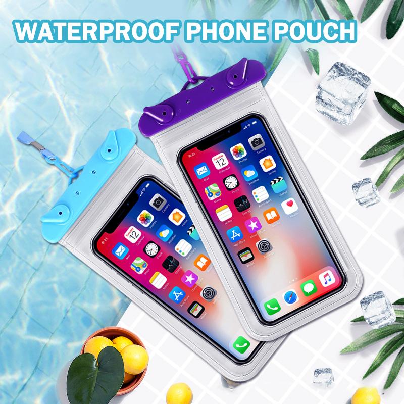 Universal Waterproof Phone Pouch Flexible Lightweight Dry Bag Sealed Case for Swimming Beach and Pool