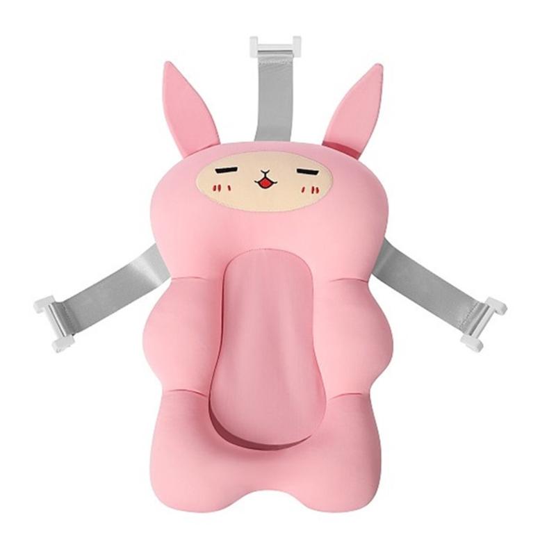 

Infant Bath Pad Floating Shower Mat with Triangular Buckle Design for Enhancing Stability and Easy Use in Bathtub рожевий