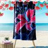 Vibrant Red Lily Flower On Starry Background Beach Towel Quick-drying for Travel Outdoor Sports Jogging Beach and Swimming