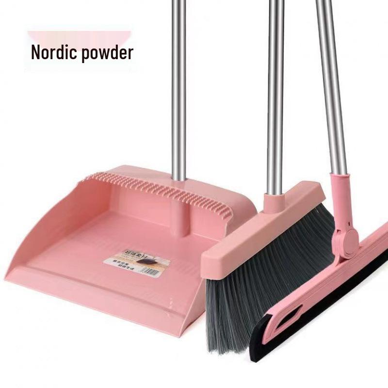 Indoor/Outdoor Broom and Dustpan Set with Magic Silicone Bristles