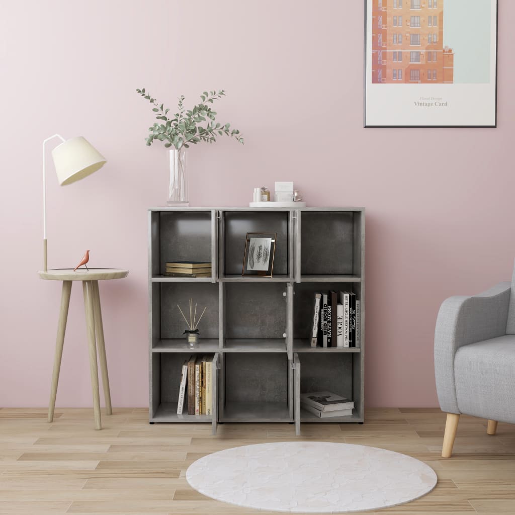 Bookshelf Concrete Grey 90 x 30 x 90 cm Engineered Wood