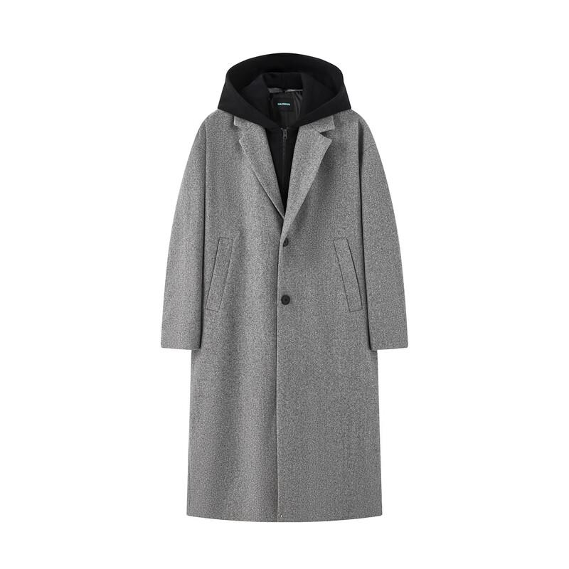 GOLFCROSS Unisex Faux Two-Piece Hooded Long Windbreaker Coat