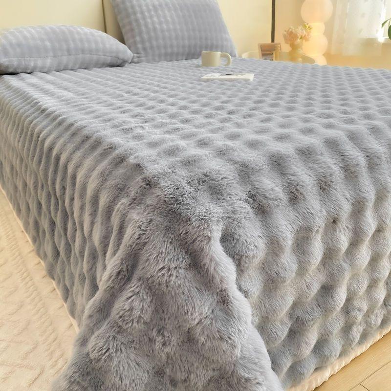Blanket Class A Milk Velvet Bed Sheet In Winter Plus Velvet Bubble Velvet Three-piece Set Clearance Blanket Thickened In Winter
