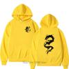 Men Dragon Printed Hoodie Autumn Winter Men Clothing Casual Harajuku Long Sleeve O-Neck Fleece Pullover Sweatshirts