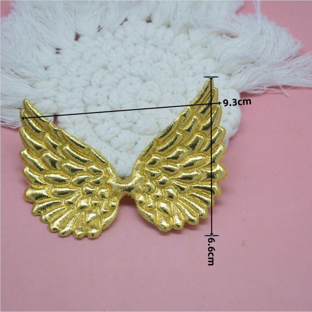 20PCS Gold And Silver Color Angel Wing Appliques Iron-On Patches DIY Crafts Patches For DIY Crafts