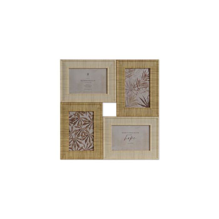Cadre photo scandinave - Home ESPRIT - Beige naturel - Verre polystyrène - 36x36 cm - Multicolore - Taille unique