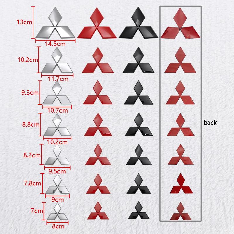 ABS Car Front Rear Badge Grille Emblem for Mitsubishi Outlander Ralliart Lancer ASX Pajero Eclipse Delica EVO Grandis Colt